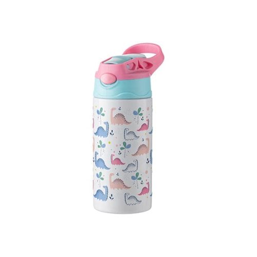 Joto Pearl Coating™ 12oz Sublimation Kids Stainless Steel Bottle with Silicon Straw Cap - Case of 5 - Joto Imaging Supplies US