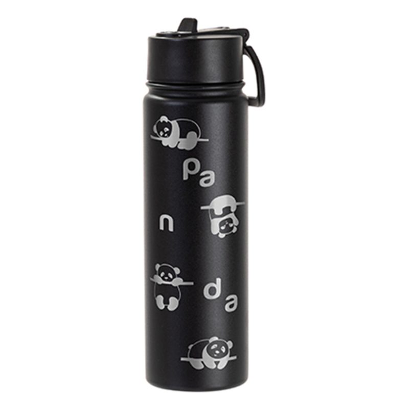 Engraving 22oz/650ml Powder Coated SS Flask w/ Wide Mouth Straw Lid & Rotating Handle - Joto Imaging Supplies