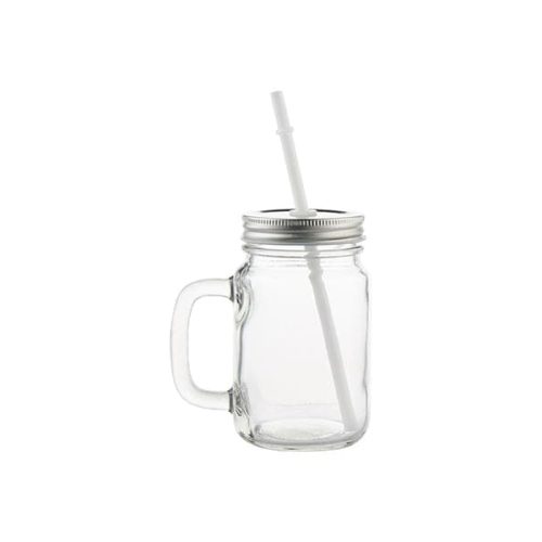 Pearl Coating™ 12oz Sublimation Circular Mason Jar with Straw Clear - Case of 36 - Joto Imaging Supplies US