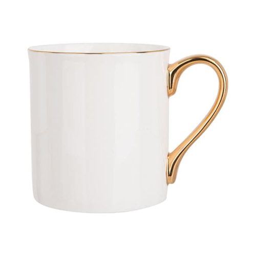 Pearl Coating™ Sublimation 10oz Bone China White Mug with Gold Rim and Handle - Pack of 6 - Joto Imaging Supplies US